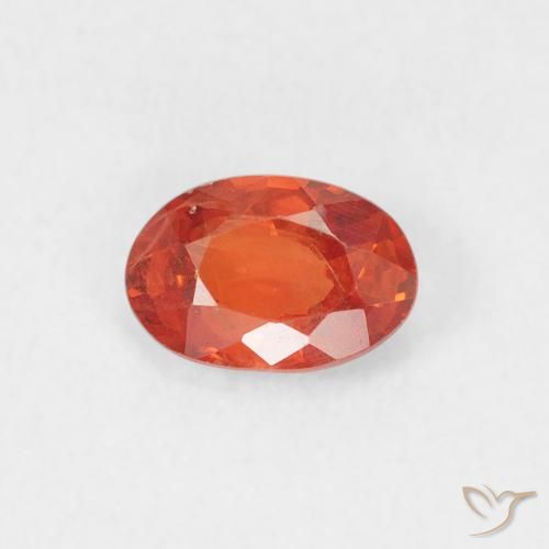 0.54ct 자연스러운 앰버 오렌지 사파이어, 타원형, VS