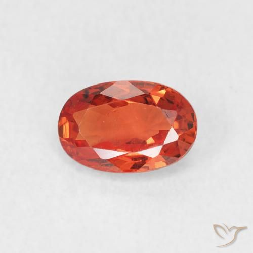0.68ct 자연스러운 따뜻한 오렌지 사파이어, 타원형, VS
