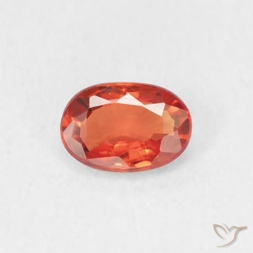 0.56ct 자연스러운 미디엄 오렌지 사파이어, 타원형, VVS-VS
