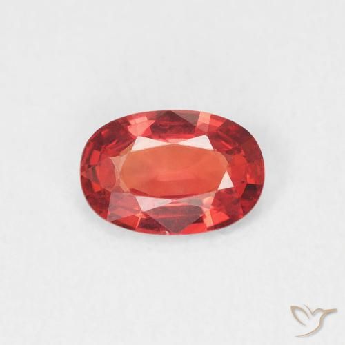 0.53ct 자연스러운 인텐스 레드 사파이어, 타원형, VVS