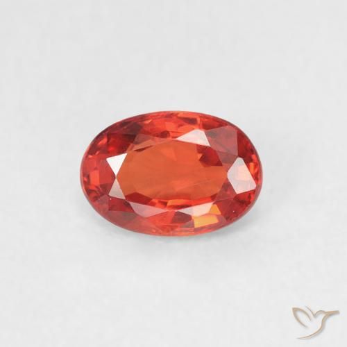 0.56ct 자연스러운 미디엄 레드 사파이어, 타원형, VVS