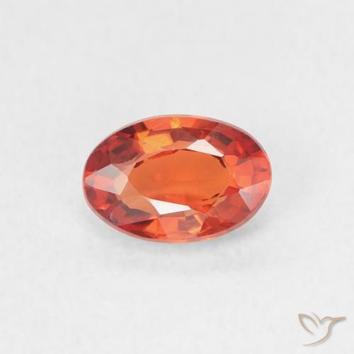 0.64ct 자연스러운 붉은 오렌지 사파이어, 타원형, VVS