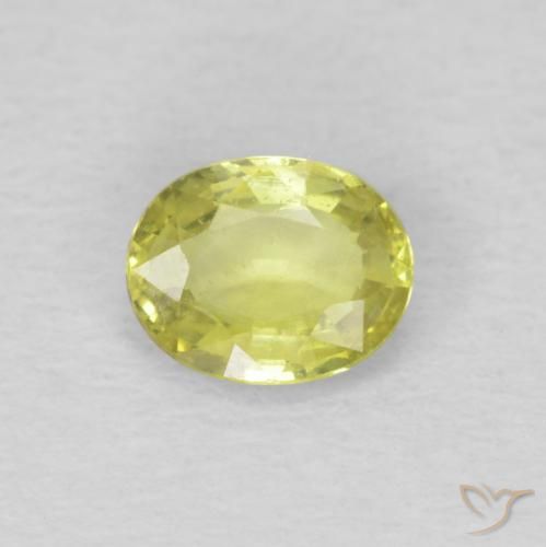 0.50ct 자연스러운 담황색 사파이어, 타원형, VS