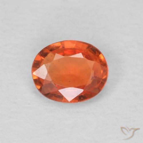 0.46ct 자연스러운 파이어 오렌지 사파이어, 타원형, VS