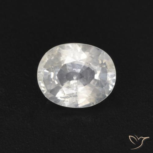 0.49ct 자연스러운 하얀색 사파이어, 타원형, VS