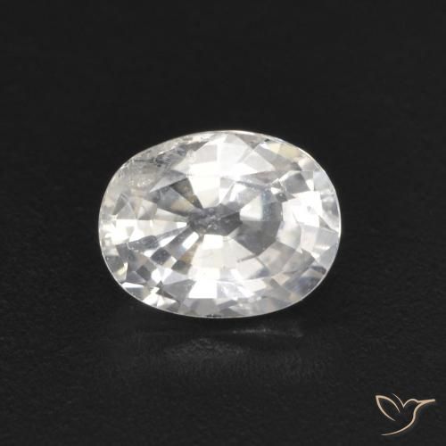0.53ct 자연스러운 하얀색 사파이어, 타원형, VS