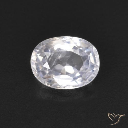 0.52ct 자연스러운 푸르스름한 흰색 사파이어, 타원형, VS