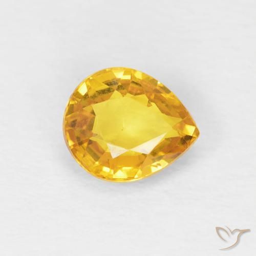 0.88ct 자연스러운 골든 사파이어, 배 모양, VVS-VS