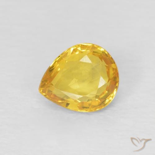 0.74ct 자연스러운 골든 사파이어, 배 모양, VVS-VS