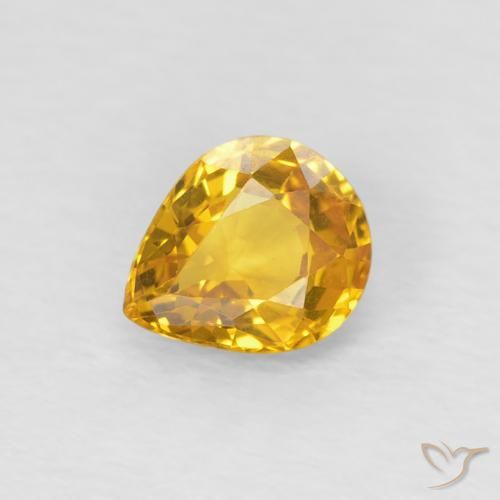 0.64ct 자연스러운 골든 사파이어, 배 모양, VS