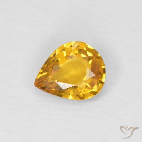 0.54ct 자연스러운 골든 사파이어, 배 모양, VS