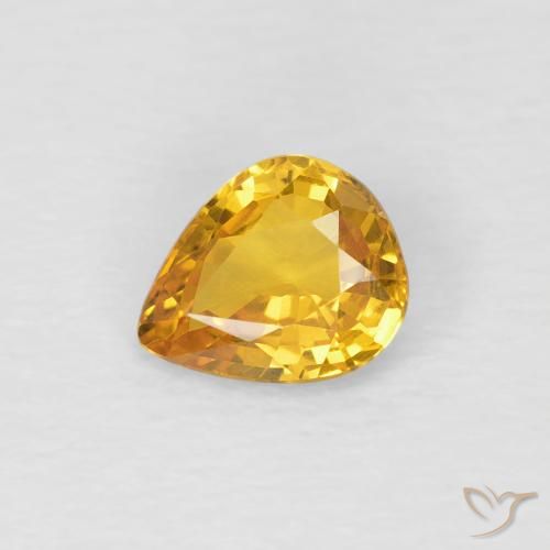 0.60ct 자연스러운 골든 사파이어, 배 모양, VS