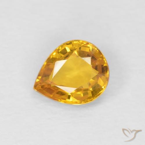 0.79ct 자연스러운 골든 사파이어, 배 모양, VS