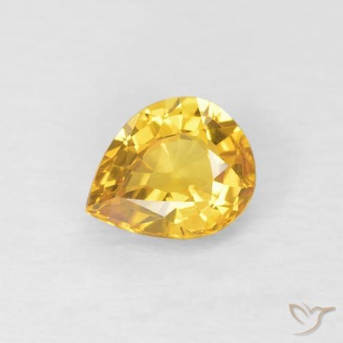 0.62ct 자연스러운 골든 사파이어, 배 모양, VS