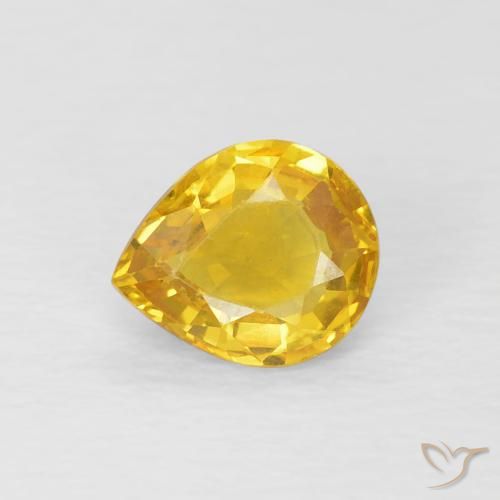 0.76ct 자연스러운 골든 사파이어, 배 모양, VVS