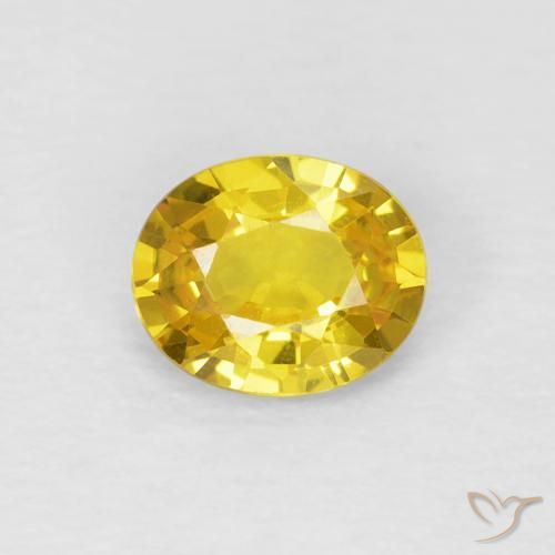 0.69ct 자연스러운 미디엄 옐로우 사파이어, 타원형, VS