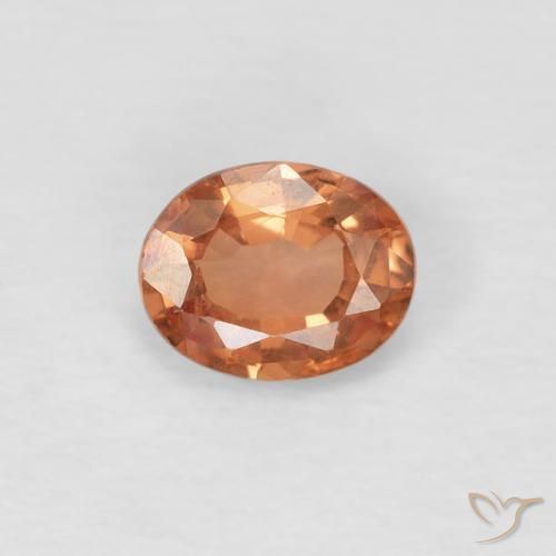 0.49ct 자연스러운 밝은 갈색 오렌지 사파이어, 타원형, VS
