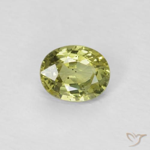 0.52ct 자연스러운 미디엄 옐로우 사파이어, 타원형, VS
