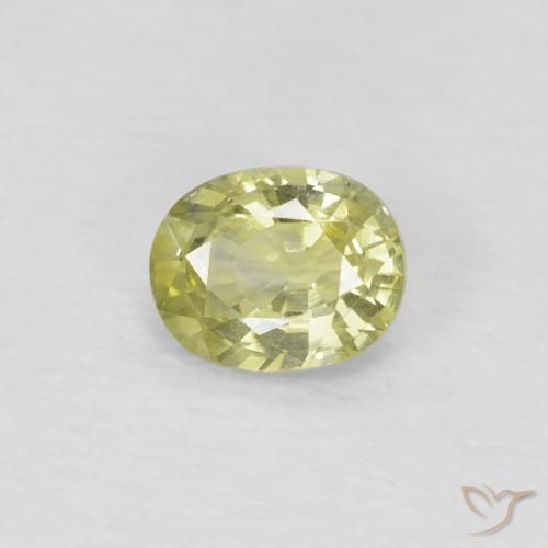 0.48ct 자연스러운 연노랑 사파이어, 타원형, VS