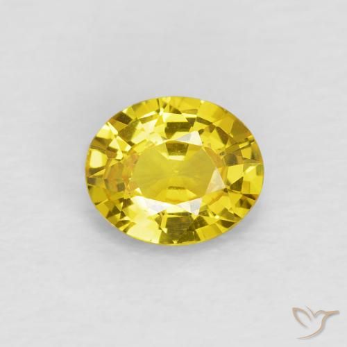 0.64ct 자연스러운 범블비 옐로우 사파이어, 타원형, VVS