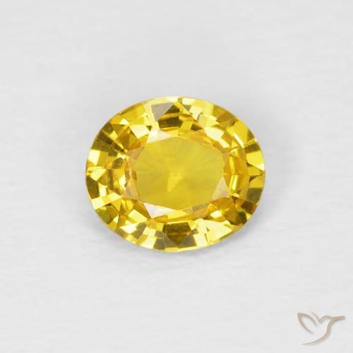 0.62ct 자연스러운 미디엄 옐로우 사파이어, 타원형, VVS