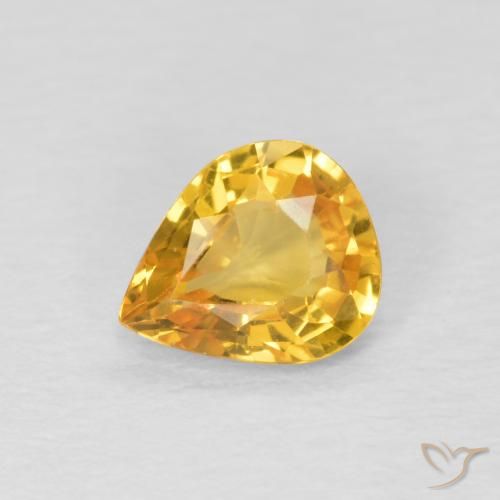 0.60ct 자연스러운 골든 사파이어, 배 모양, VVS