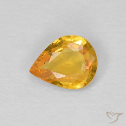 0.50ct 자연스러운 다크 골든 사파이어, 배 모양, VS