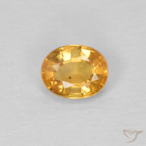 0.51ct 자연스러운 오렌지-골드 사파이어, 타원형, VVS-VS