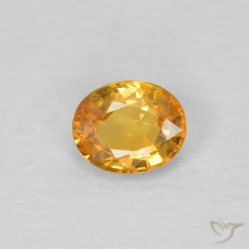 0.45ct 자연스러운 오렌지-골드 사파이어, 타원형, VVS-VS