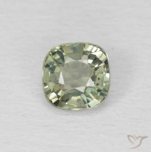 0.47ct 자연스러운 회녹색 사파이어, 방석, VS