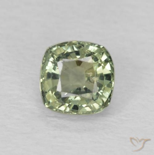 0.64ct 자연스러운 연한 초록색 사파이어, 방석, VS