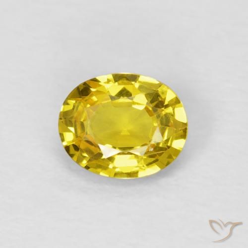 0.64ct 자연스러운 미디엄 옐로우 사파이어, 타원형, VS