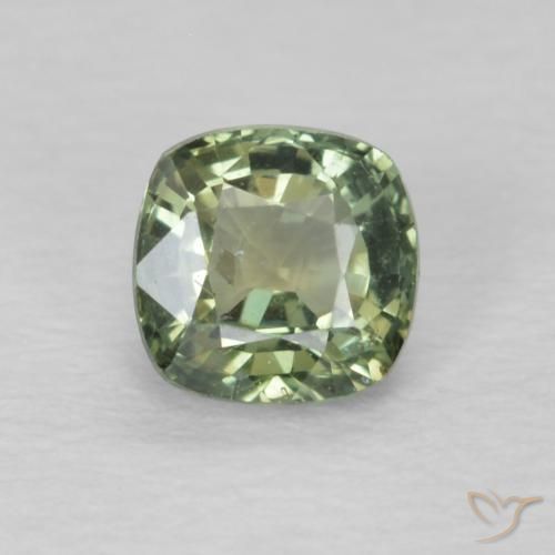 0.60ct 자연스러운 세이지 그린 사파이어, 방석, VS