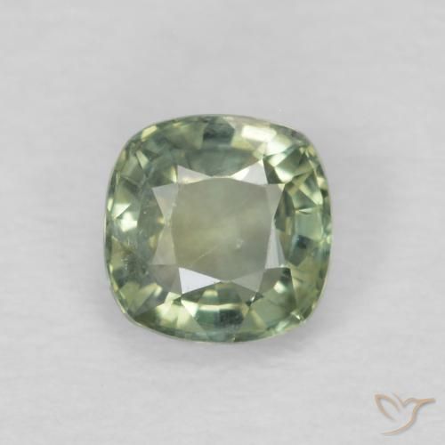 0.52ct 자연스러운 세이지 그린 사파이어, 방석, VS