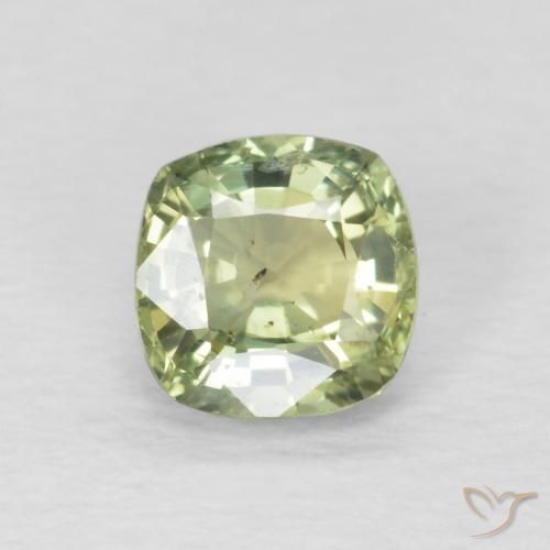 0.59ct 자연스러운 매우 밝은 세이지 그린 사파이어, 방석, VS