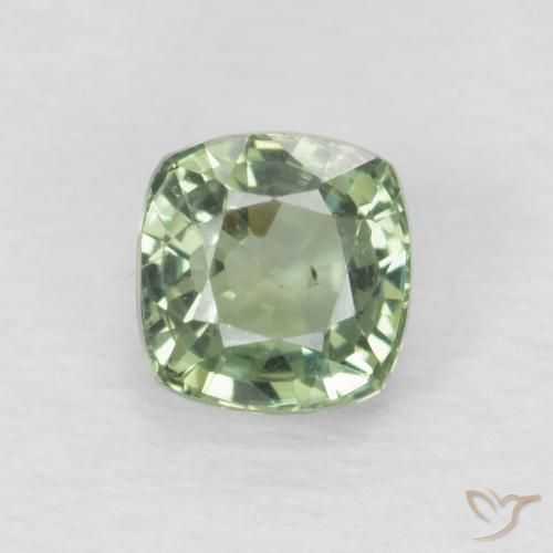 0.65ct 자연스러운 라이트 세이지 그린 사파이어, 방석, VS