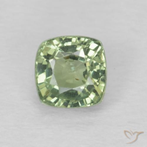 0.59ct 자연스러운 라이트 세이지 그린 사파이어, 방석, VS