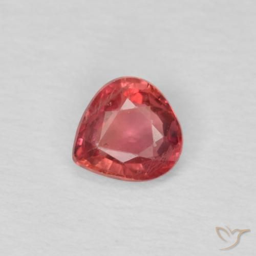 0.44ct 자연스러운 미디엄 레드 사파이어, 배 모양, VS