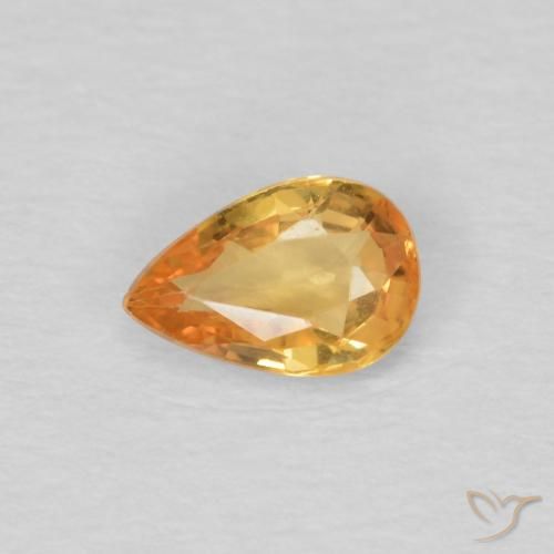 0.51ct 자연스러운 다크 골든 사파이어, 배 모양, VVS-VS