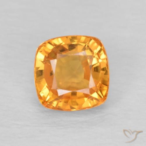 0.71ct 자연스러운 미디엄 오렌지 사파이어, 방석, VVS-VS