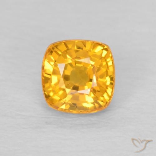 0.55ct 자연스러운 오렌지-골드 사파이어, 방석, VVS-VS