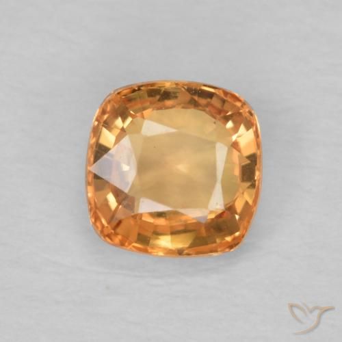 0.62ct 자연스러운 미디엄 오렌지 사파이어, 방석, VVS-VS