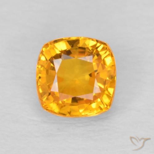 0.70ct 자연스러운 오렌지-골드 사파이어, 방석, VVS-VS