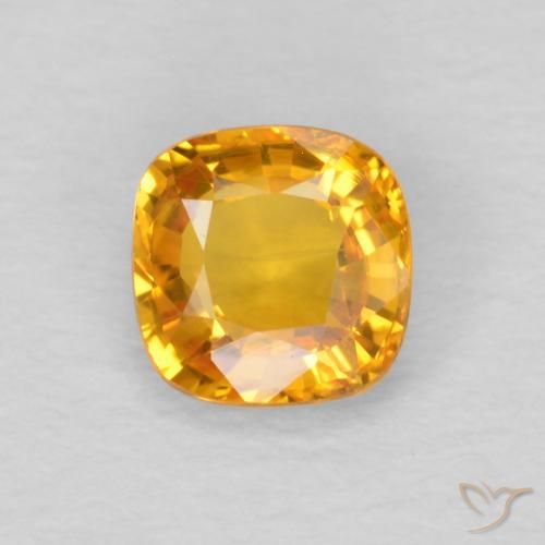 0.50ct 자연스러운 오렌지-골드 사파이어, 방석, VVS-VS