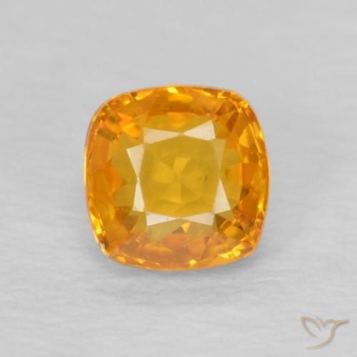 0.59ct 자연스러운 오렌지-골드 사파이어, 방석, VVS-VS