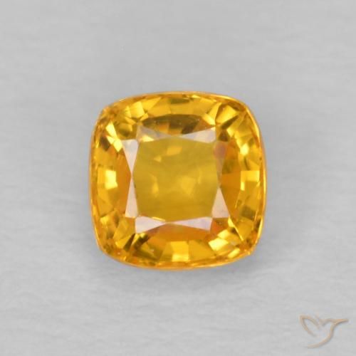 0.62ct 자연스러운 미디엄 오렌지 사파이어, 방석, VVS