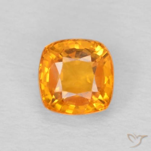 0.67ct 자연스러운 미디엄 오렌지 사파이어, 방석, VVS