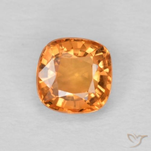 0.57ct 자연스러운 미디엄 오렌지 사파이어, 방석, VVS