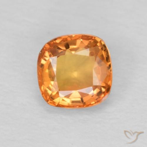 0.51ct 자연스러운 붉은 오렌지 사파이어, 방석, VVS