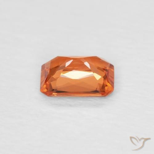 0.42캐럿 천연 Medium Dark-Orange 사파이어, 옥타곤 / 에메랄드 컷, VVS
